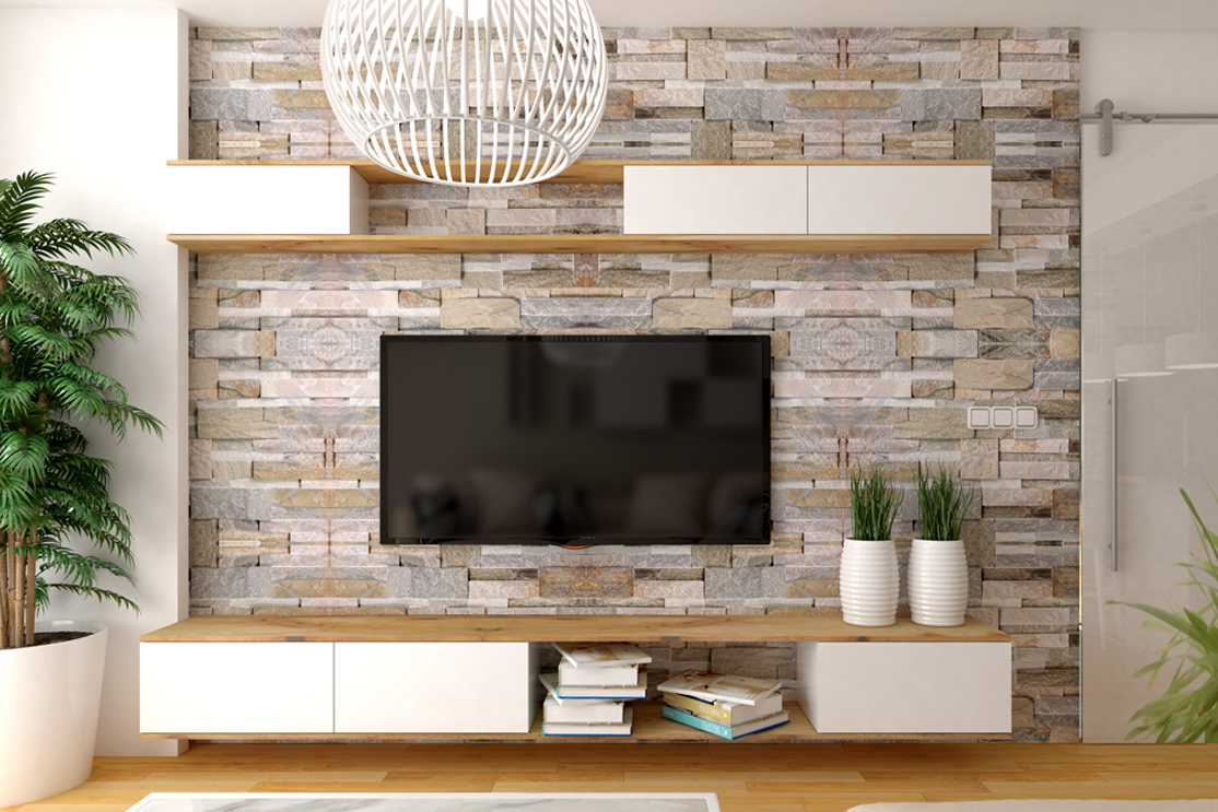 Cómo decorar tu salón con una pared de piedra
